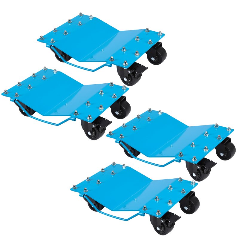 US GARVEE Car Dolly [Set of 4 with 8000 lbs Capacity], Manganese Steel Heavy Duty Car Mover Wheel Dollies with Antiskid Plate & 360 Degree Rotatable Wheel, 16
