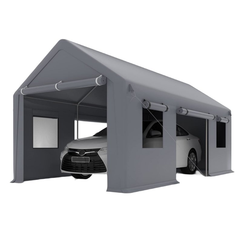 US GARVEE Carport 10x20ft Portable Garage Heavy Duty Car Port Canopy and Reinforced Steel Poles