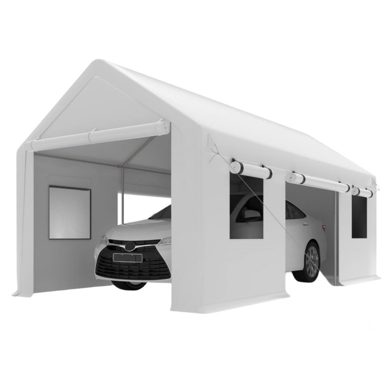 US GARVEE Carport 10x20ft Portable Garage Heavy Duty Car Port Canopy and Reinforced Steel Poles