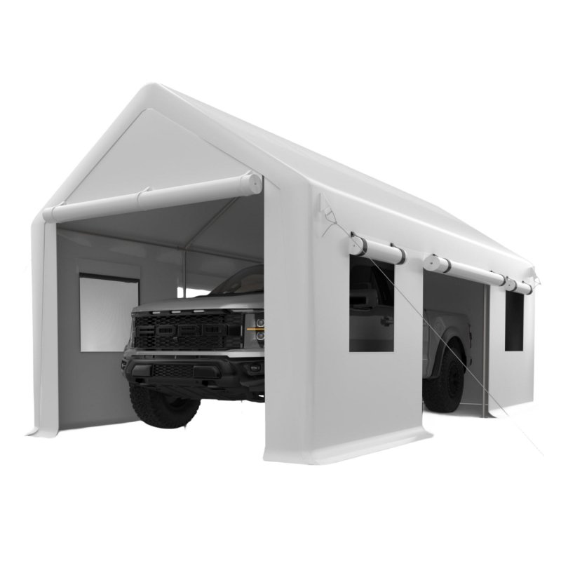 US GARVEE Carport 13x20ft Portable Garage Heavy Duty Car Port Canopy and Reinforced Steel Poles