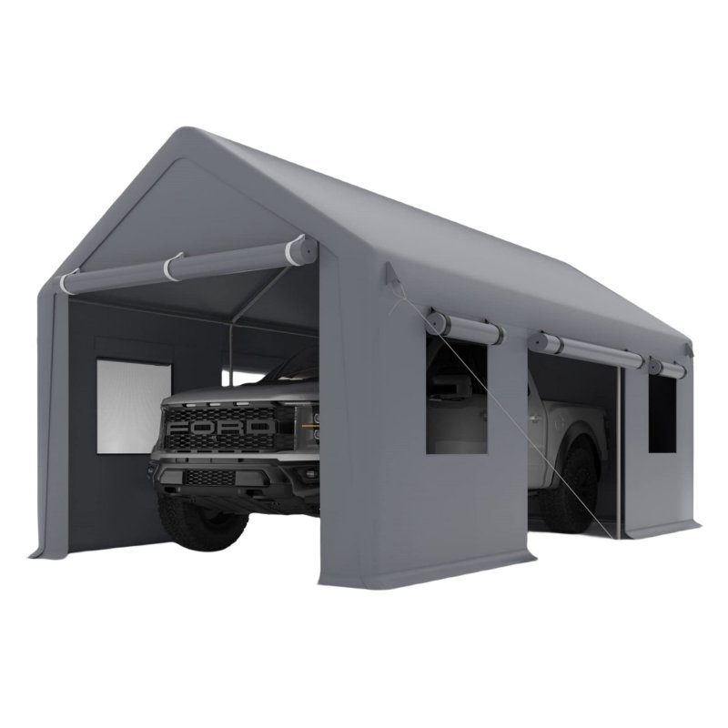 US GARVEE Carport 13x20ft Portable Garage Heavy Duty Car Port Canopy and Reinforced Steel Poles