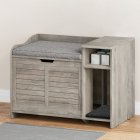 US GARVEE Cat Litter Box Enclosure with Cushion, Hidden Cat Litter Box Furniture, Cat Litter Box Furniture with Top Opening, Flip Top Litter Box Enclosure, Cat House