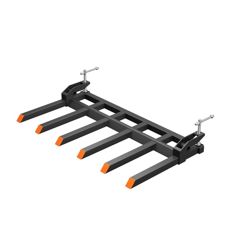 US GARVEE Clamp on Tractor Debris Forks Fit 60 Inch Bucket Heavy Duty Clamp on Pallet Forks