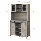 US GARVEE Coffee Bar Wine Cabinet with Sliding Barn Doors, 70