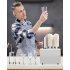 US GARVEE Commercial Glass Polisher Electric Wine Glass Polishing Machine with 8 Polishing Cloth