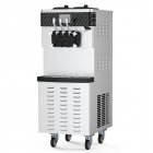 US GARVEE Commercial Ice Cream Maker with Two 12L Hoppers 3 Flavors Soft Serve Machine 2450W Compressor