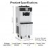 US GARVEE Commercial Ice Cream Maker with Two 12L Hoppers 3 Flavors Soft Serve Machine 2450W Compressor