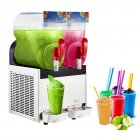 US GARVEE Commercial Slushy Machine 15L X 2 Margarita Machine Frozen Drink Machine Food-Grade PC Tanks