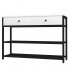 US GARVEE Console Sofa Table with 2 Drawers  2 Tier Storage Shelves  High Quality P2 Particleboard  Metal Frame  Adjustable Feet  Suitable for Entryway  Hallway