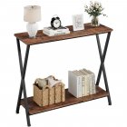 US GARVEE Console Table Narrow Entryway + Vintage Wood Grain + Metal Frame + 33.5” Behind Couch + MDF + 2 Open Shelves + Living Room, Foyer
