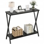 US GARVEE Console Table + Narrow Entryway Table + Storage Shelf + Metal Frame + MDF Wood + X-Shaped Metal Tubes + Adjustable Footpads + Living Room, Foyer, Bedroom