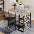 US GARVEE Dining Table Set for 2  Bar Table and Chairs for 2  Kitchen Table Set with 2 Upholstered Chairs  3 Large Storage Shelves  Pub Table Set for Small Spac