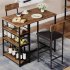 US GARVEE Dining Table Set for 2  Kitchen Table Set  Dining Room Table Set with 2 Velvet Upholstered Bar Chairs  3 Piece Counter Height Table Set for Small Spac