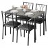 US GARVEE Dining Table Set 5 Pieces for 4  Solid Metal Frame  Upholstered Chairs  MDF Top  Space Saving  Retro Gray  Small Spaces  Apartment