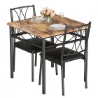 US GARVEE Dining Table Set for 2 with Cushioned Chairs, Space-Saving, Sturdy MDF & Steel, Easy Assembly, Rustic Brown, Ideal for Apartments