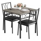 US GARVEE Dining Table Set for 2 with Cushioned Chairs + 3 Piece Kitchen Set + Wood + Space-Saving + Easy Assembly + Grey