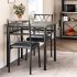 US GARVEE Dining Table Set for 2 with Cushioned Chairs   3 Piece Kitchen Set   Wood   Space Saving   Easy Assembly   Grey