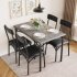 US GARVEE Dining Table Set for 4  Rectangular  Upholstered Chairs  MDF Board  Solid Steel Frame  Space Saving  Easy Assembly  Retro Gray
