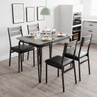 US GARVEE Dining Table Set for 4, Kitchen Table and Chairs for 4, 5 Piece Kitchen Dining Room Table Set,Wood Modern Rectangle Dinner Table With Upholstered Seat,Dinette Furniture for Breakfast Nook,Home Office