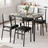 US GARVEE Dining Table Set for 4  Kitchen Table and Chairs for 4  5 Piece Kitchen Dining Room Table Set Wood Modern Rectangle Dinner Table With Upholstered Seat