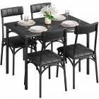 US GARVEE Dining Table Set for 4 with Upholstered Chairs + Sturdy Metal Frame + Space-Saving Design + MDF Board + Easy to Maintain + Easy to Assemble + Suitable for Small Spaces