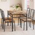US GARVEE Dining Table Set for 4  Space Saving Design  Durable MDF Top  Metal Frame  Retro Brown  Ideal for Small Spaces