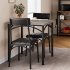 US GARVEE Dining Table Set for 4 with Wine Rack   Rectangular   Solid Steel Frame   Waterproof Coating   Space Saving Design   Easy Assembly   Small Spaces  Apa