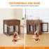 US GARVEE Dog Crate Furniture with Cushion Wooden Dog Crate Table 2 Drawers 3 Doors Dog Furniture Brown