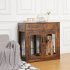 US GARVEE Dog Crate Furniture with Cushion Wooden Dog Crate Table 2 Drawers 3 Doors Dog Furniture Brown