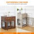 US GARVEE Dog Crate Furniture with Cushion Wooden Dog Crate Table 2 Drawers 3 Doors Dog Furniture