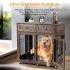 US GARVEE Dog Crate Furniture Wooden Dog Kennel with Room Divider and Tray Double Rooms Dog Cage