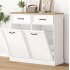 US GARVEE Double Tilt Out Trash Cabinet  Hidden Trash Can Cabinet 10 Gallon Storage Holder  Freestanding Garbage Can Cabinet for Kitchen Dining Living Room