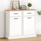 US GARVEE Double Tilt Out Trash Cabinet, Hidden Trash Can Cabinet 10 Gallon Storage Holder, Freestanding Garbage Can Cabinet for Kitchen Dining Living Room