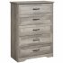 US GARVEE Dresser  5 Drawer Chest  Grey
