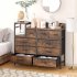US GARVEE Dresser TV Stand with Power Outlet  Bedroom Dresser with 9 Drawers  Chest of Drawers for Living Room  Hallway   Rustic Brown