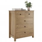 US GARVEE Dresser for Bedroom, Wood Dresser Organizer, 5 Drawer Dresser with Deep Space, Storage Cabinet for Entryway, Hallway, Home Office, Light Brown