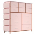 US GARVEE Dresser for Bedroom with 12 Drawer, Entryway, Storage Organizer Unit with Fabric, Sturdy Metal Frame, Wood Tabletop, Easy Pull Handle - Pink