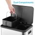 US GARVEE Dual Trash Can Stainless Steel 2 x 4 Gal  Garbage Can Steel Pedal Recycle Bin