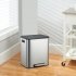 US GARVEE Dual Trash Can Stainless Steel 2 x 4 Gal  Garbage Can Steel Pedal Recycle Bin