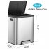 US GARVEE Dual Trash Can Stainless Steel 2 x 4 Gal  Garbage Can Steel Pedal Recycle Bin