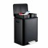 US GARVEE Dual Trash Can Stainless Steel 2x15L Garbage Can Steel Pedal Recycle Bin with Lid