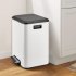 US GARVEE Dual Trash Can Stainless Steel 2x15L Garbage Can Steel Pedal Recycle Bin with Lid