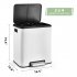 US GARVEE Dual Trash Can Stainless Steel 2x15L Garbage Can Steel Pedal Recycle Bin with Lid