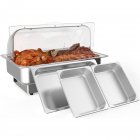 US GARVEE Electric Chafing Dish Set with Temperature Control Roll Top Stainless Steel Chafer