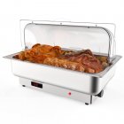 US GARVEE Electric Chafing Dish Set with Temperature Control Roll Top Stainless Steel Chafer