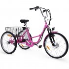 US GARVEE Electric Trike 7-Speed Adult Electric Tricycle Folding Electric Tricycle with Basket