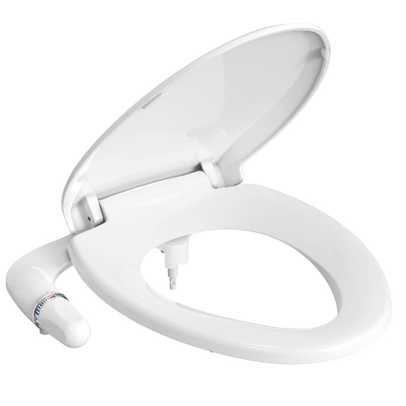 US GARVEE Elongated Non-Electric Bidet Toilet Seat Bidet Attachment For Toilet With Self Cleaning Nozzles