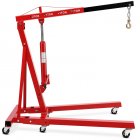 US GARVEE Engine Hoist,2 TON 4000lbs Folding Hydraulic Car Engine Motor Crane Lifter,Cherry Picker with 6 Iron Caster Wheels - Red