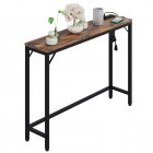 US GARVEE Entryway Table with Power Outlets & USB Ports, Narrow Sofa Table, Industrial Console Table, MDF & Metal, Sturdy, Anti-Scratched, 39.3