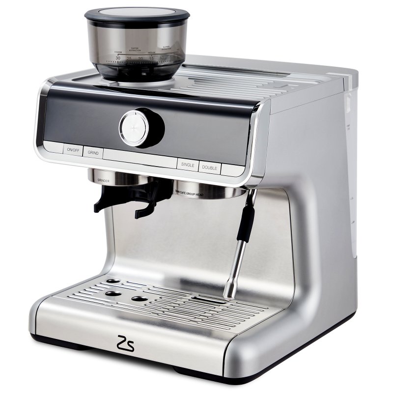 US GARVEE Espresso Coffee Machine with Grinder, 20 Bar Semi-Automatic Espresso Maker with Milk Frother Steamer Wand for Cappuccino, Latte, Macchiato, 2.8 L Water Tank, PID Temperature Control,Bright Silver
